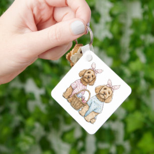 Porte-clés Chiens Goldendoodle de Pâques