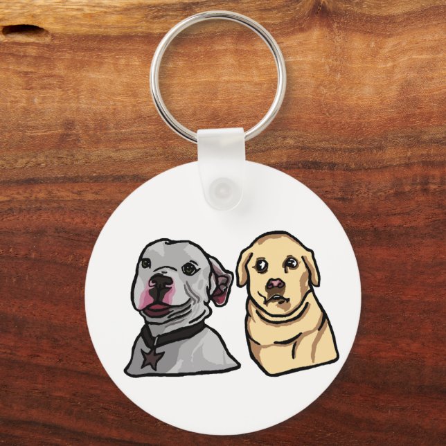 Porte-clés Chiens Mignons Mèmes (Recto)