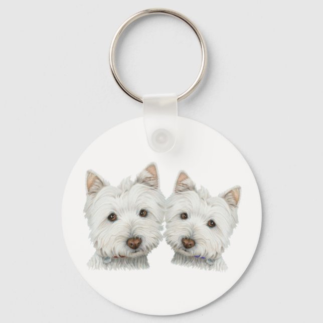 Porte-clés Chiens mignons Westie (Recto)