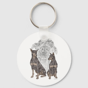 Porte-clés Chiens noirs Doberman
