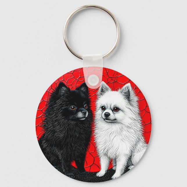 Porte-clés chiens spitz japonais (Recto)