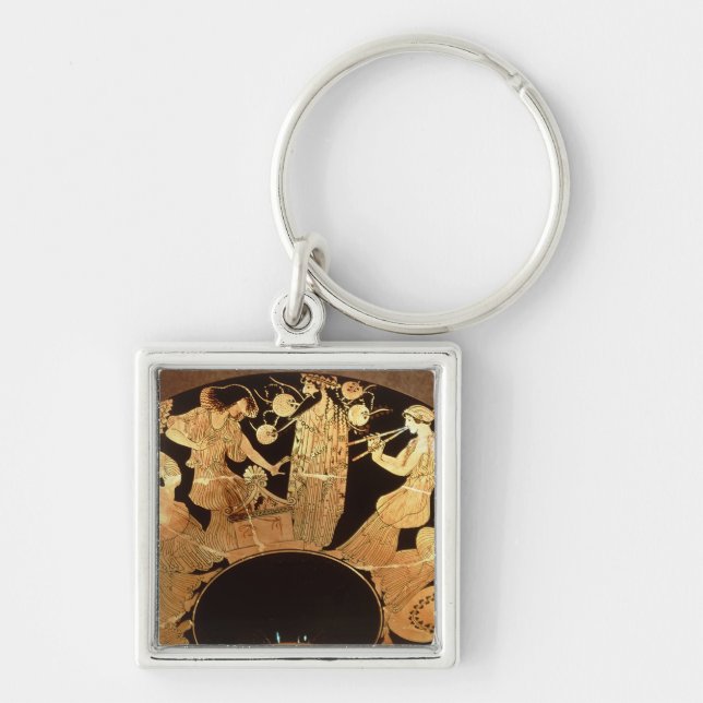 Porte-clés Chiffre rouge kylix de grenier dépeignant Dionysus (Devant)