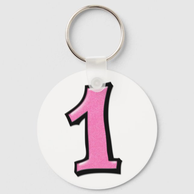 Porte-clés Chiffres stupides 1 Porte - clé rose (Recto)