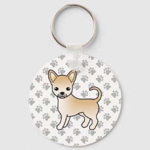 Porte-clés Chihuahua à poil lisse fauve Chien de dessin animé