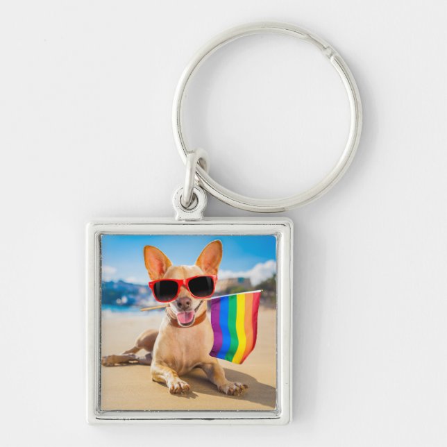 Porte-clés Chihuahua Dog  at the Beach (Devant)