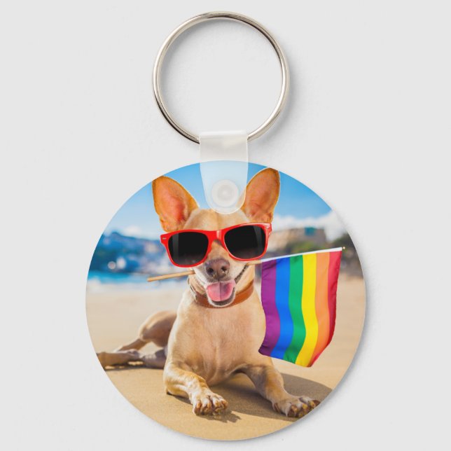 Porte-clés Chihuahua Dog  at the Beach (Recto)