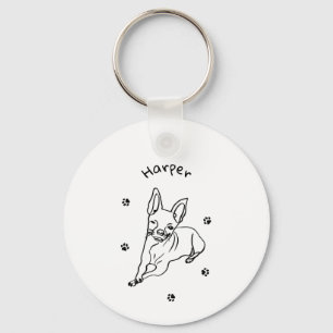 Porte-clés Chihuahua élégant : Décor Art Personnalisé