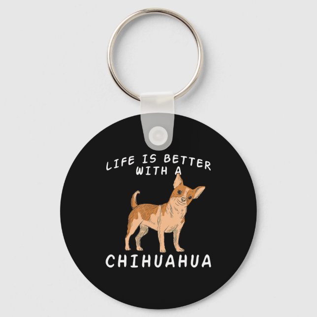 Porte-clés Chihuahua Love Chiuaua Chig Maman Aimants Dire Chi (Recto)