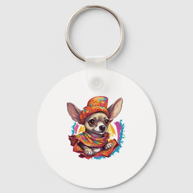 Porte-clés Chihuahua Mexique Cinco de Mayo Funny Chien (Recto)