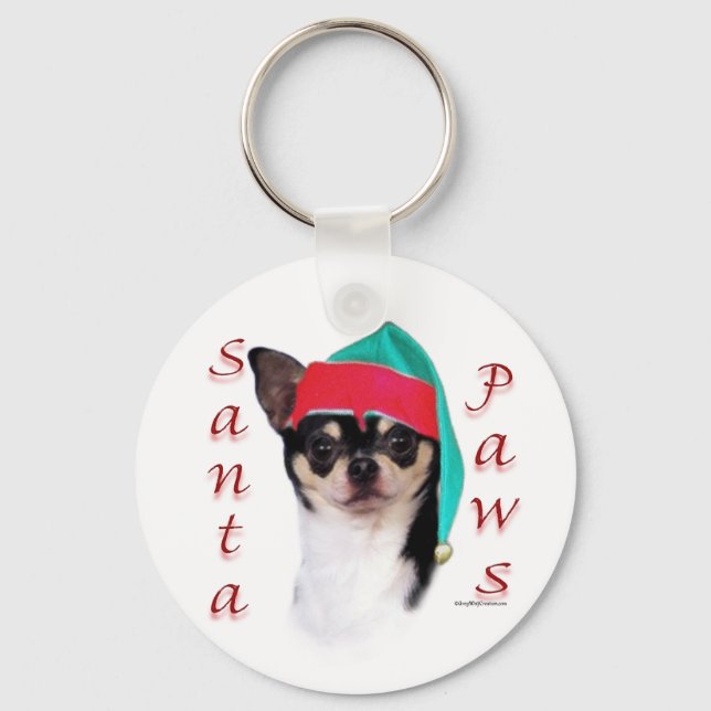 Porte-clés Chihuahua Père Noël Paws (Recto)