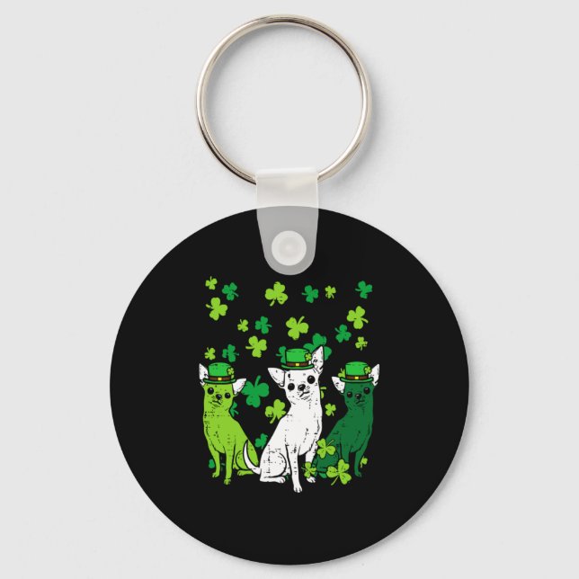 Porte-clés Chihuahuas Saint-Patrick Hommes Femmes (Recto)