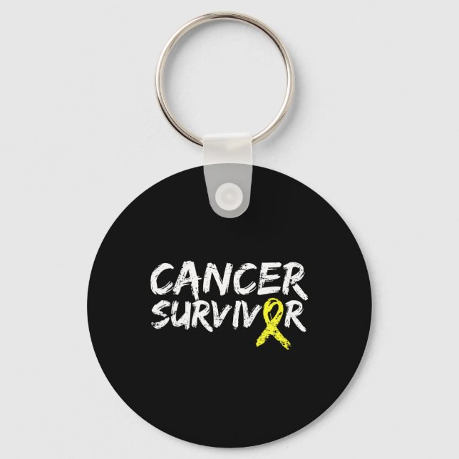 Porte-clés Childhood Cancer Survivor Yellow Ribbon Awareness  (Recto)