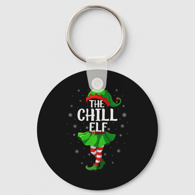 Porte-clés Chill Elf Christmas Girls Women Elf Squad Xmas Fam (Recto)