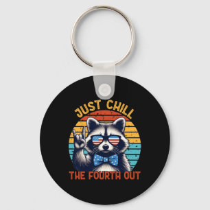 Porte-clés Chill Just Chill The Fourth Out Raccoon 4 juillet 