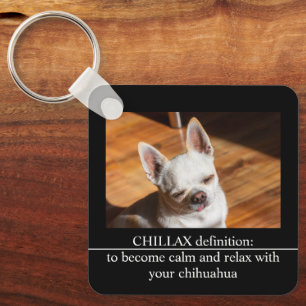 Porte-clés Chillax Chihuahua endormi relaxé Photo personnalis