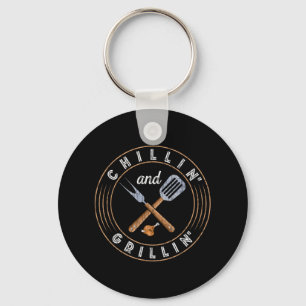 Porte-clés Chillin Et Grillin Funny Barbeque Grillé Bbq Lov