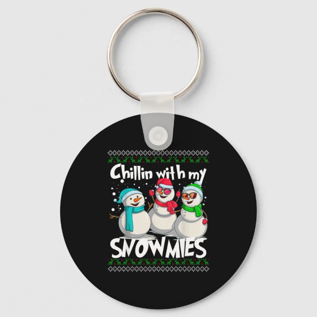 Porte-clés Chillin' With My Snowmies - Ugly Christmas Snowman (Recto)