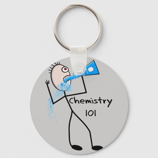 Porte-clés Chimie 101 Stickman Design Dons Amusants (Recto)