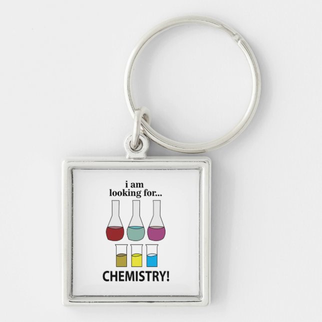 Porte-clés Chimie Drôle Je Cherche La Chimie (Devant)