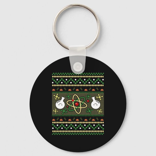 Porte-clés Chimie Vilain cadeau d'ingénieur de Noël (Recto)