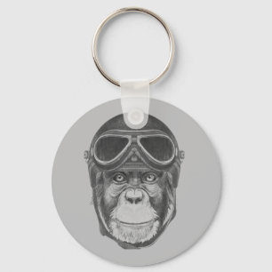 Porte-clés Chimpanzé vintage de casque
