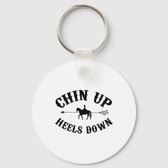 Porte-clés Chin Haut Talons Bas Cheval équitation équitation  (Recto)