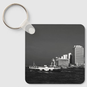 Porte-clés Chine Hong Kong bateau gratte-ciel mer Post vintag