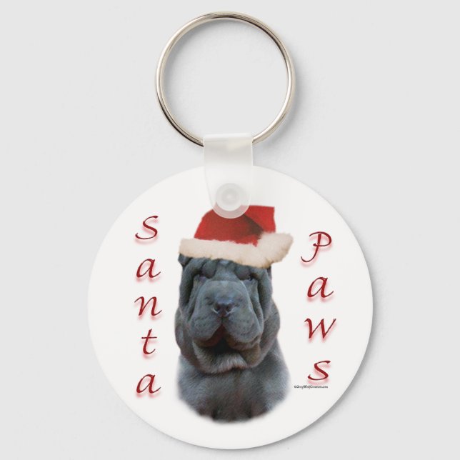 Porte-clés Chine Shar-Pei Père Noël Paws (Recto)