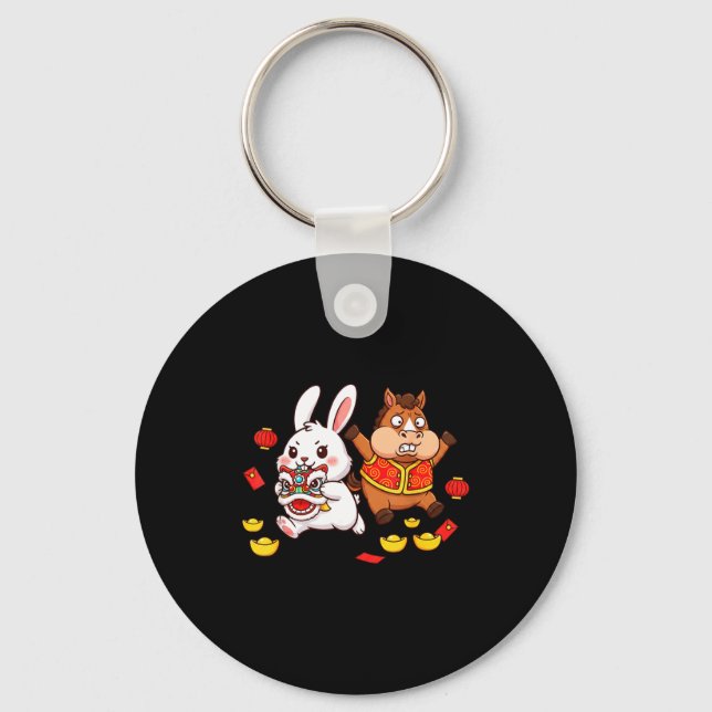 Porte-clés Chinese Horse Rabbit Funny Kids Mens Womens Happy  (Recto)