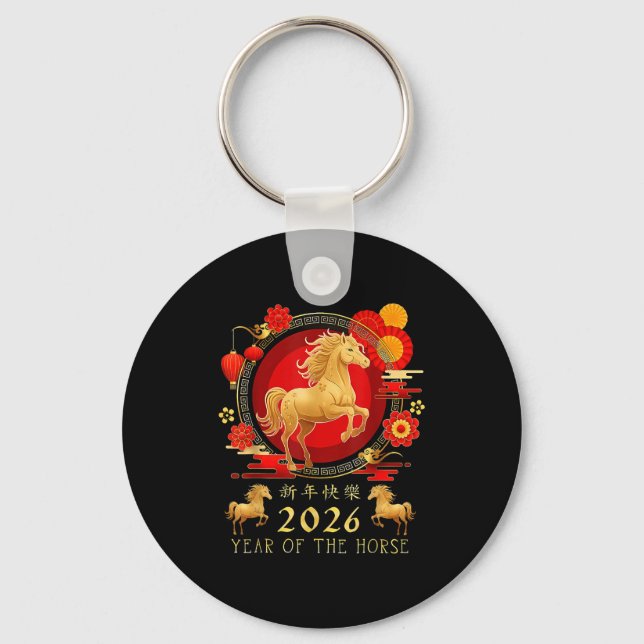 Porte-clés Chinese New Year 2026 Horse Happy Chinese New Year (Recto)