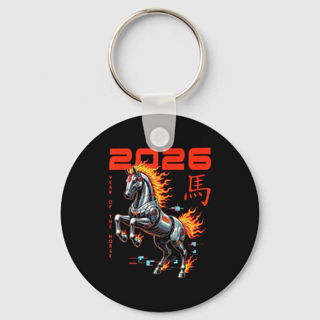 Porte-clés Chinese New Year 2026 Year Of The Fire Horse Cyber (Recto)