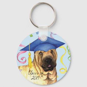 Porte-clés Chinese Shar-Pei Graduate
