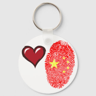 Porte-clés Chinese touch fingerprint flag
