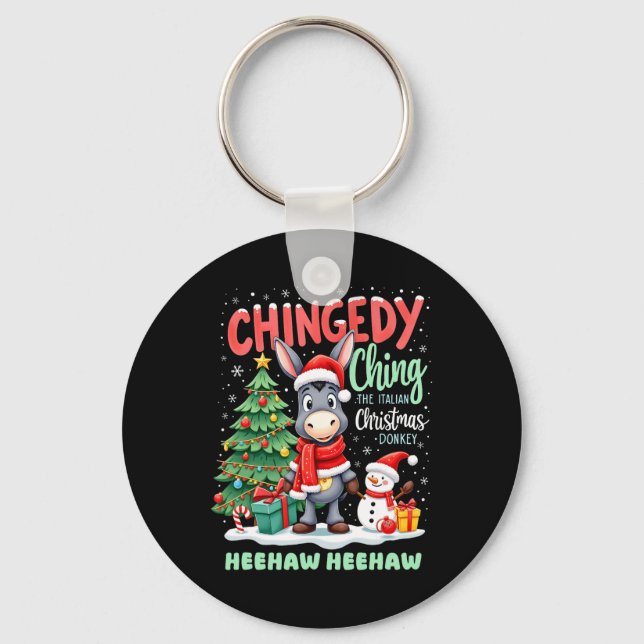 Porte-clés Chingedy Ching L'Donkey De Noël Italien Heehaw (Recto)