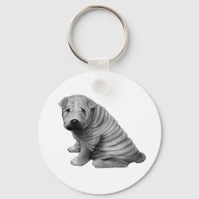 PORTE-CLÉS CHINOIS SHAR-PEI : RÉALISME PENCIL (Recto)