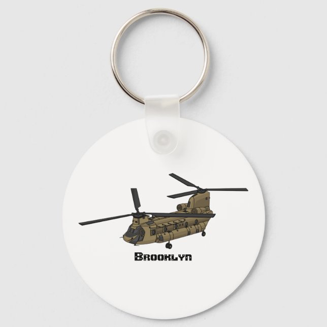 Porte-clés Chinook military helicopter illustration (Recto)