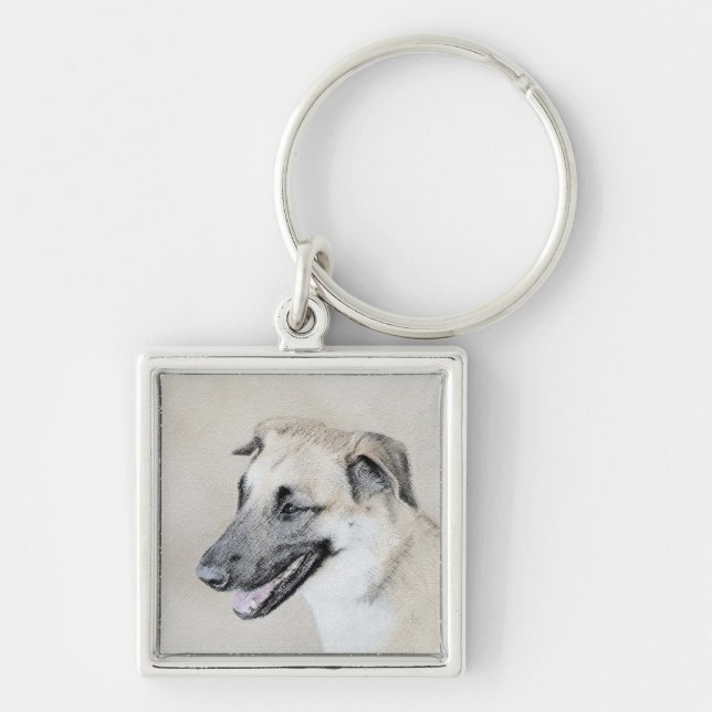 Porte-clés Chinook (oreilles d'hélicoptère) Peinture - Chien  (Devant)