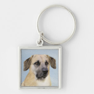 Porte-clés Chinook (Oreilles Laissées) Peinture - Art Chien o