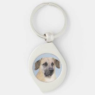 Porte-clés Chinook (Oreilles Laissées) Peinture - Art Chien o