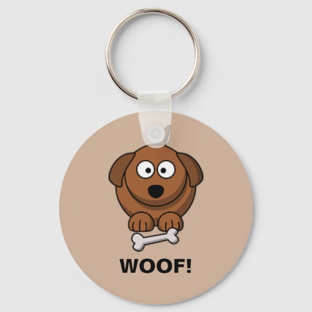 Porte-clés Chiot avec Porte - clé Bone Button (Recto)