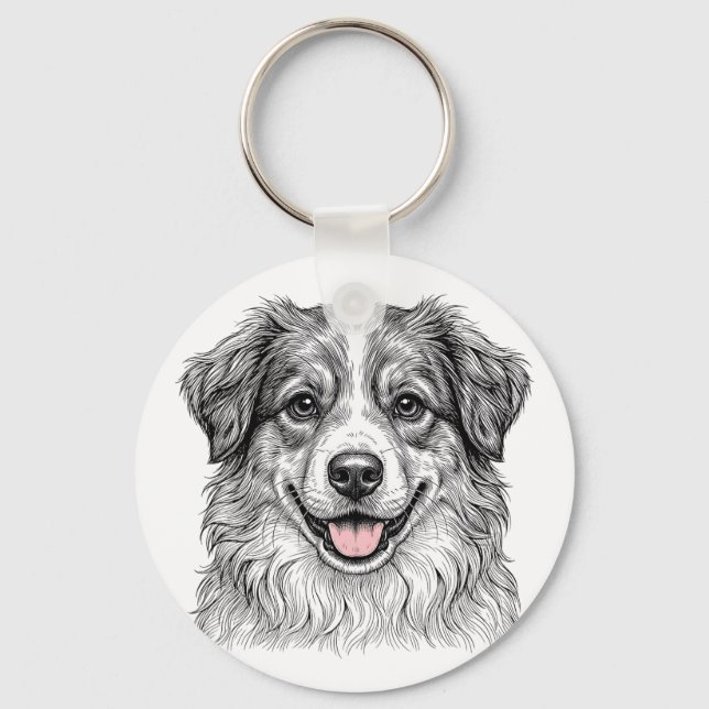 Porte-clés chiot berger australien (Recto)