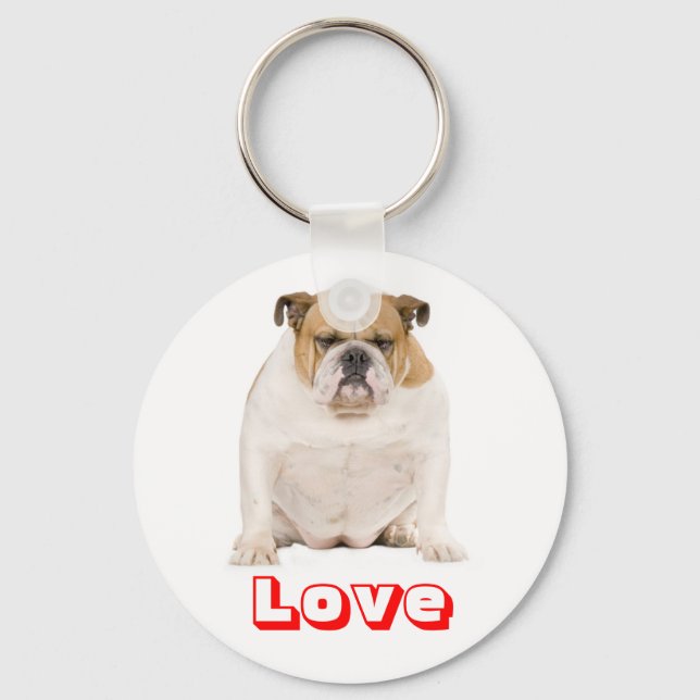 Porte-clés chiot Bouledogue Anglais (Recto)