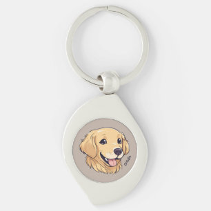 Porte-clés Chiot d'or retriever personnalisé