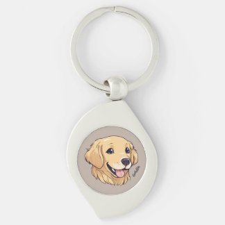 Porte-clés Chiot d'or retriever personnalisé