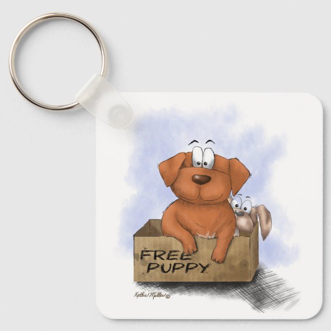 Porte-clés Chiot Gratuit Plus 1 Dessin Animé (Recto)