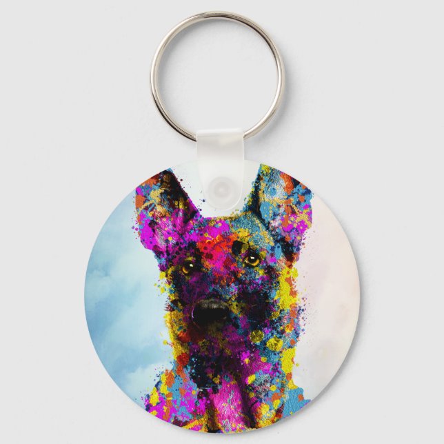 Porte-clés Chiot malinois - Berger belge - Mechelaar (Recto)