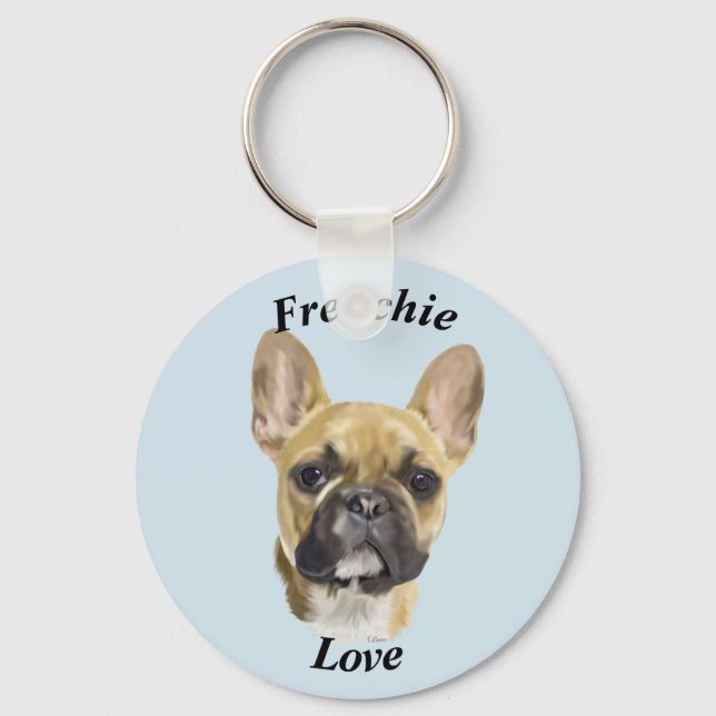 Porte-clés Chiots Bouledogue Français (Recto)