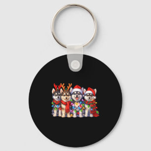 Porte-clés Chiots de Noël Msky mignons avec lumières manches