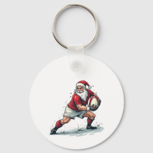 Porte-clés Chirstmas Imaginaire Football Jouer Père Noël