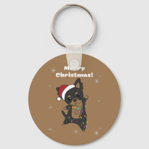 Porte-clés Chiwawa Noël Chien Animaux d'hiver Chiens Chiens P